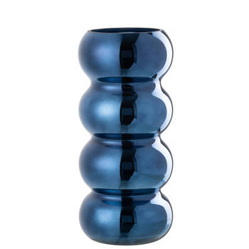 J-line - Vaas Rups Glas Blauw - 13.5x13.5x30cm