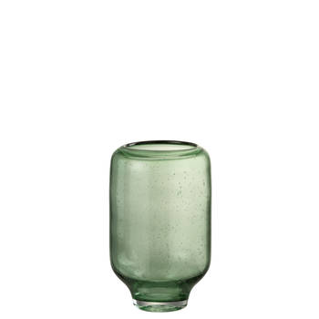 J-line - Vaas Nora Op Voet Rond Glas Lichtgroen Small - 18x18x26.5cm