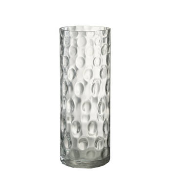 J-line - Vaas Cylinder Rond Glas Transparant - 15x15x40cm