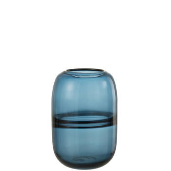 J-line - Vaas Dyba Glas Blauw Small - 13.5x13.5x20cm