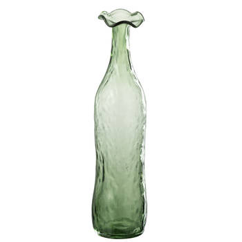 J-line - Vaas Openbloeien Glas Groen Large - 10x10x40cm