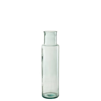 J-line - Vaas Cilinder Gerecycleerd Glas Large - 14.5x14.5x55cm