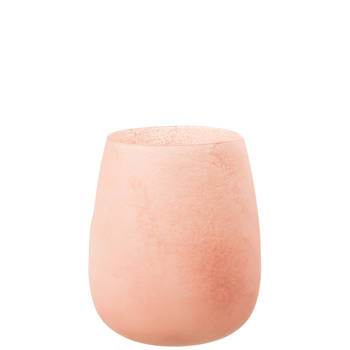 J-line - Vaas Frosted Glas Roze - 23x23x27cm