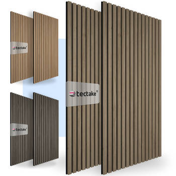 tectake® - Set van 2 akoestische panelen Sonic Wall - donker eiken - ca. 120x60x2,1cm