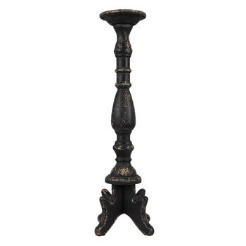 HAES DECO - Kandelaar 60 cm Zwart Hout Kaarsenstandaard Kaarsenhouder