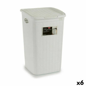 Wasmand Stefanplast Elegance Wit Plastic 50 L 36,5 x 54,5 x 38 cm (6 Stuks)