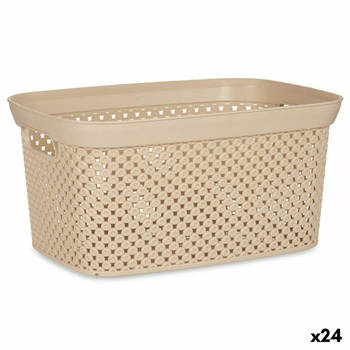 Wasmand Beige Plastic 10 L 24 x 17 x 35 cm (24 Stuks)