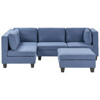 Beliani UNSTAD - Modulaire Sofa-Blauw-Polyester