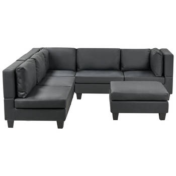 Beliani UNSTAD - Modulaire Sofa-Zwart-Kunstleer