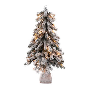 Wintervalley Trees - Kunstkerstboom Isak met LED verlichting - 50x90cm - Besneeuwd