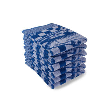 DoubleDry Luxe Keukendoek - 6 stuks - 50x50 - schaatsen - blauw