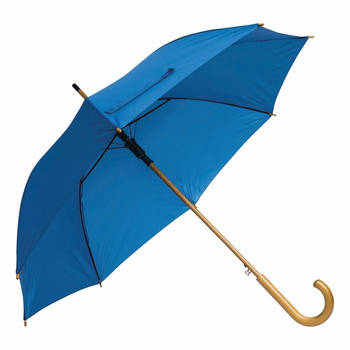 Rainmaster paraplu met houten handvat - blauw scherm - D103 cm - Paraplu's