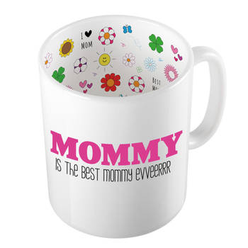 Bellatio Decorations Cadeau koffie/thee mok voor mama - roze - mama is de beste - Moederdag - feest mokken