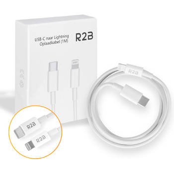 R2B USB-C naar Lightning Kabel - 1 Meter - Extra stevige USB-C kabels - Oplader voor Apple, iPhone, Airpods, iPads