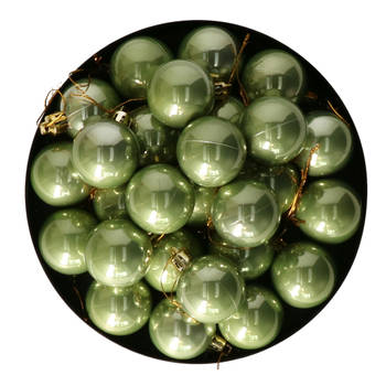 Othmar Decorations kerstballen - 27x st- 4 cm - mintgroen - kunststof - Kerstbal