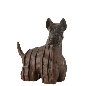 J-line - Scotse Terrier Hond Modern Resine Bruin Large - 44x24.5x46.5cm