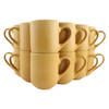 OTIX Koffiekopjes Met Oor Set van 12 Koffietassen Cappuccino Kop Theemok 300ml Mustard yellow Aardewerk SPRUCE