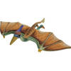 Nature Planet Pterosaurus dino - bruin/groen - 40 cm - pluche dieren knuffels - Dinosauriers - Knuffeldier