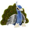 Nature Planet Pauw - blauw/groen - 24 cm - pluche dieren knuffels - Pauwen - Vogel knuffels