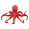 Nature Planet pluche knuffeldier - Octopus/Intvis - rood - 32 cm - zeedieren - Knuffel zeedieren