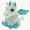 Pluche knuffel dieren Unicorn/eenhoorn wit/blauw van 20 cm - Knuffeldier