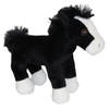 Cornelissen pluche knuffeldier paardje - zwart - 19 cm - boerderijdieren - Paarden knuffels - Knuffel boederijdieren