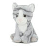 Pluche speelgoed poes/kat knuffeldier grijs 18 cm - Knuffel huisdieren