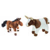 Pluche knuffel boerderijdieren set Koe en Paard van 20 cm - Knuffel boederijdieren