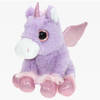 Pluche knuffel dieren Unicorn/eenhoorn paars van 20 cm - Knuffeldier