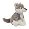 Pia Toysknuffeldier Wolf - zachte pluche stof - grijs - kwaliteit knuffels - 25 cm - Knuffeldier