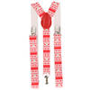 Chaks Kerst bretels - rood - voor volwassenen -A one size - Verkleedbretels