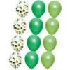 Feestversiering groen-kleuren-mix thema ballonnen 18x stuks 30 cm - Ballonnen