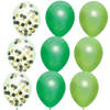 Feestversiering groen-kleuren-mix thema ballonnen 12x stuks 30 cm - Ballonnen