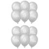 18x stuks Mr. & Mrs huwelijks feest ballonnen - zilver/wit - latex - ca 30 cm - Ballonnen