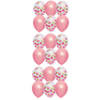 Feestversiering roze-mix thema ballonnen 18x stuks 30 cm - Ballonnen