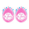 16x stuks Gender reveal party ballonnen - roze/blauw - latex - ca 30 cm - Ballonnen