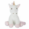 Atmosphera Knuffeldier Eenhoorn/Unicorn Rosy - zachte pluche - fantasy knuffels - wit/roze - 22 cm - Knuffeldier