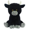 Knuffeldier Stier/koe Herman - zachte pluche stof - dieren knuffels - zwart - 24 cm - Knuffel boederijdieren