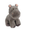 Knuffeldier Nijlpaard Olly - zachte pluche stof - dieren knuffels - grijs - 24 cm - Knuffeldier