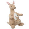 Atmosphera Knuffeldier Kangoeroo Billy met baby - zachte pluche stof - knuffels - beige - 63 cm - Knuffeldier