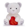 Valentijn I Love You knuffel beertje - zachte pluche - rood hartje - cadeau - 22 cm - wit - Knuffelberen