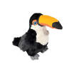 Inware Pluche Toekan knuffel - tropische vogel - zwart/geel - polyester - 25 cm - Vogel knuffels