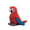 Inware Pluche papegaai vogel knuffel - rood/blauw - polyester - 20 cm - Vogel knuffels