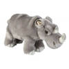 Ravensden - Pluche neushoorn knuffeldier - 28 cm - grijs - Wilde dieren knuffels - Knuffeldier