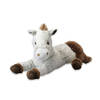 Inware Pluche paard knuffel - liggend - wit/bruin - polyester - 45 cm - Knuffel boederijdieren