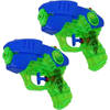 Waterpistooltje/waterpistool - 10x - blauw/groen - 12 cm - speelgoed - Waterpistolen