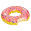 Grote opblaasbaar donut zwemband roze 104 cm - Zwembanden