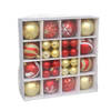 Gerimport Kerstballen en ornamenten - 42-delig - rood/goud - kunststof - Kerstbal