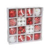 Gerimport Kerstballen en ornamenten - 42x -rood/wit - kunststof - Kerstbal