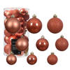 Decoris kerstballen - 30x st - 4, 5 en 6 cm - pompoen oranje - Kerstbal